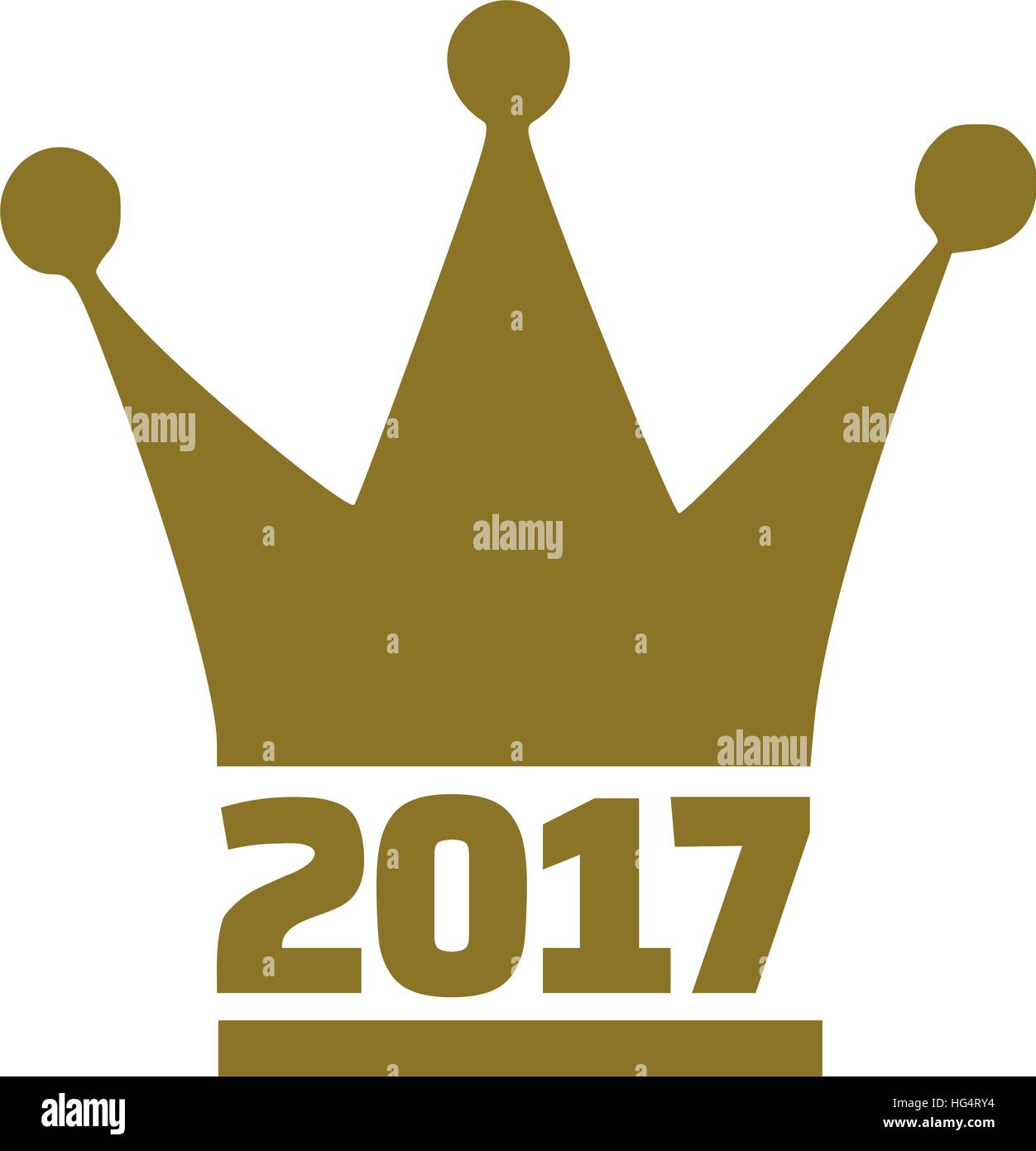 2017 with crown Stock Vector