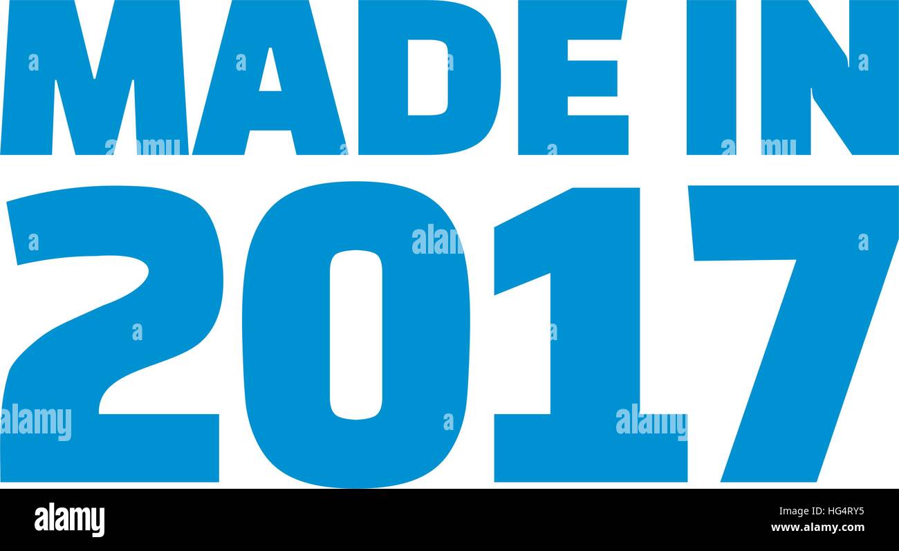 Made in 2017 college font Stock Vector