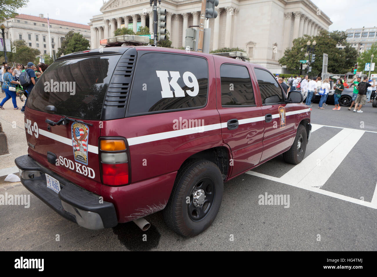 K9 EMS truck responding to an outdoor event - Washington, DC USA Stock Photo