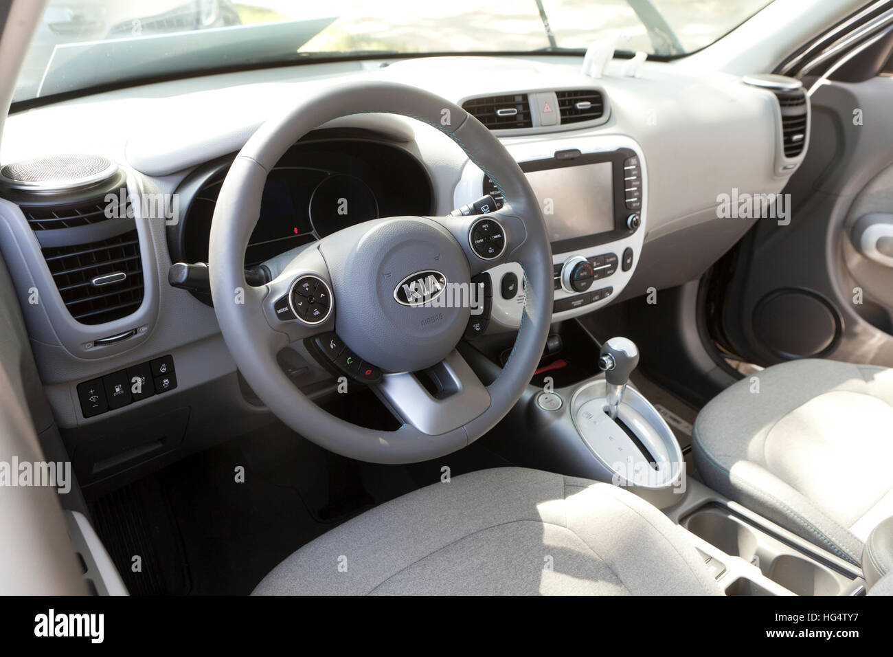 2016 Kia Soul electric vehicle interior - USA Stock Photo