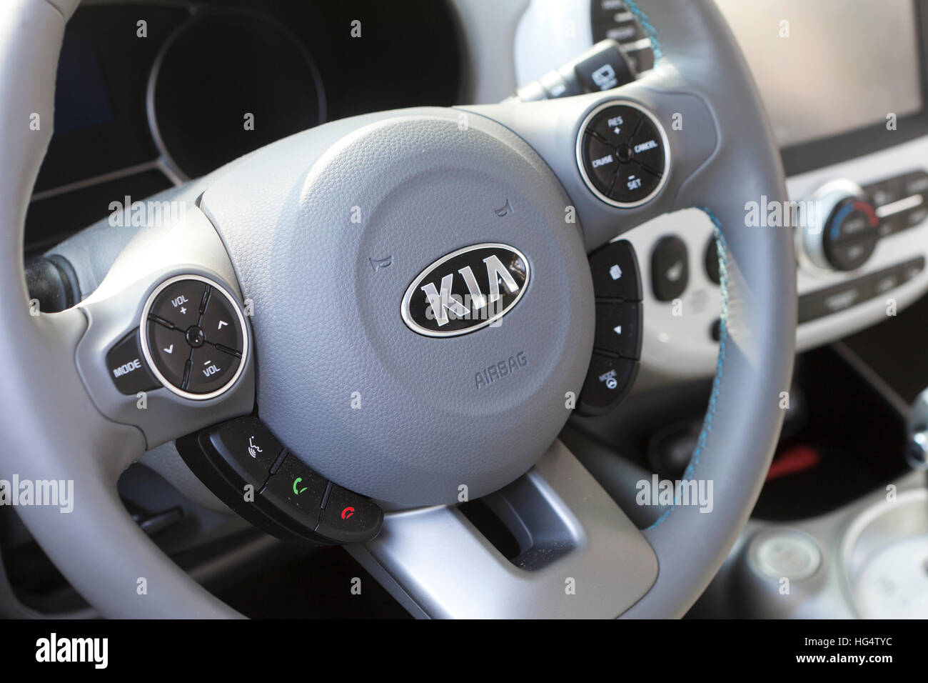 2016 Kia Soul electric vehicle interior - USA Stock Photo