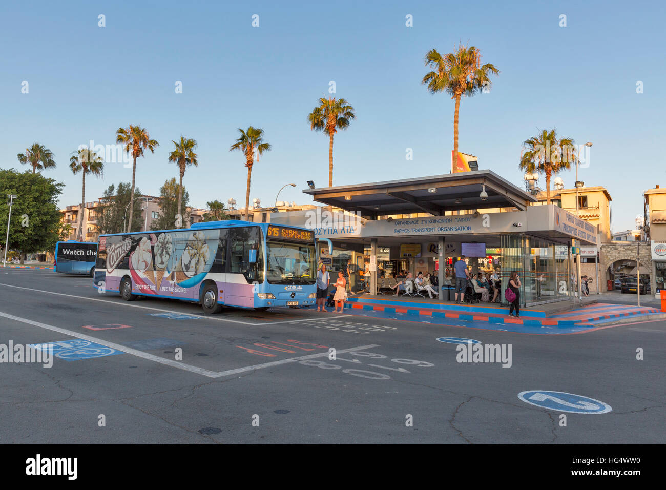 Paphos Bus Routes Map.pdf Bus station paphos hi-res stock photography and images - Alamy