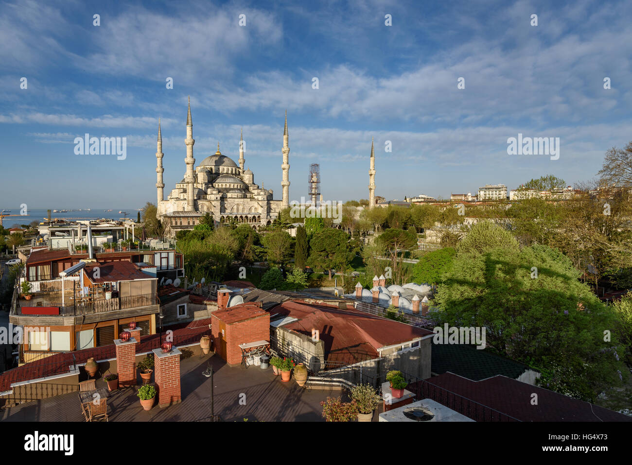 Sultanmehmet mosque also know as blue mosque located in Istanbul Turkey. Stock Photo