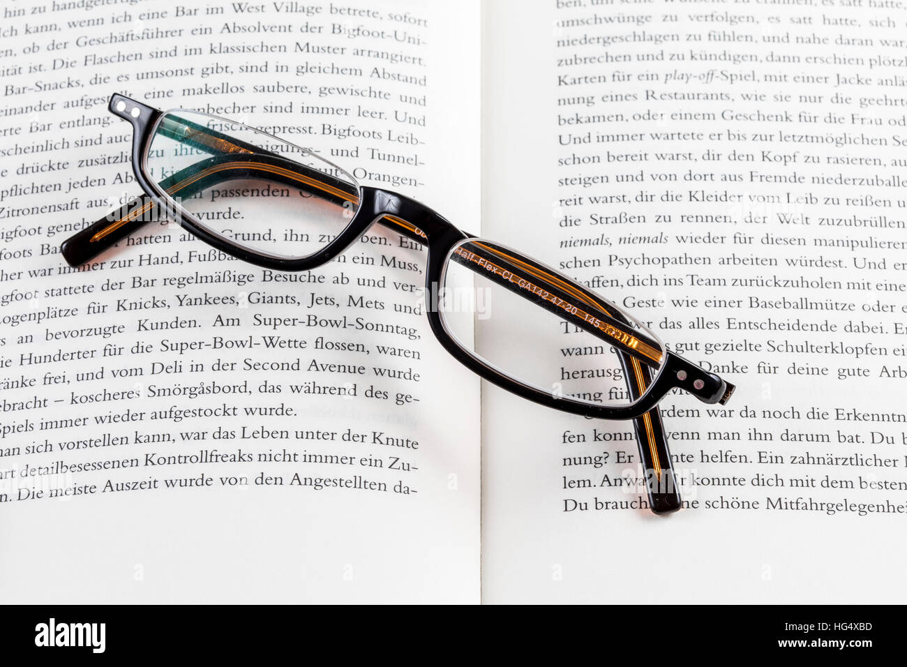 Reading aid, reading glasses Stock Photo Alamy