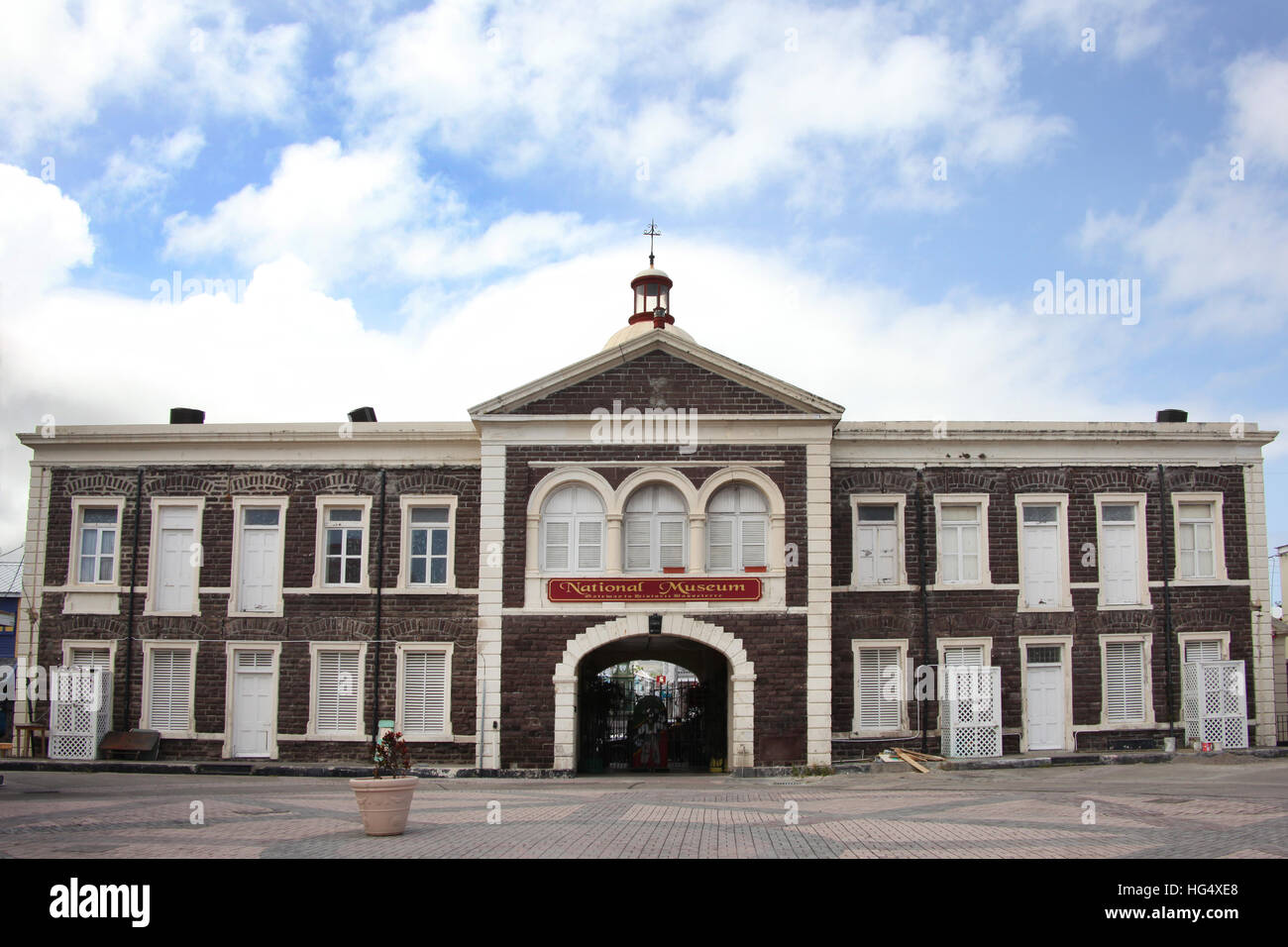 National Museum in the Old Treasury building build 1894, Basseterre, St Kitts, Caribbean. Stock Photo