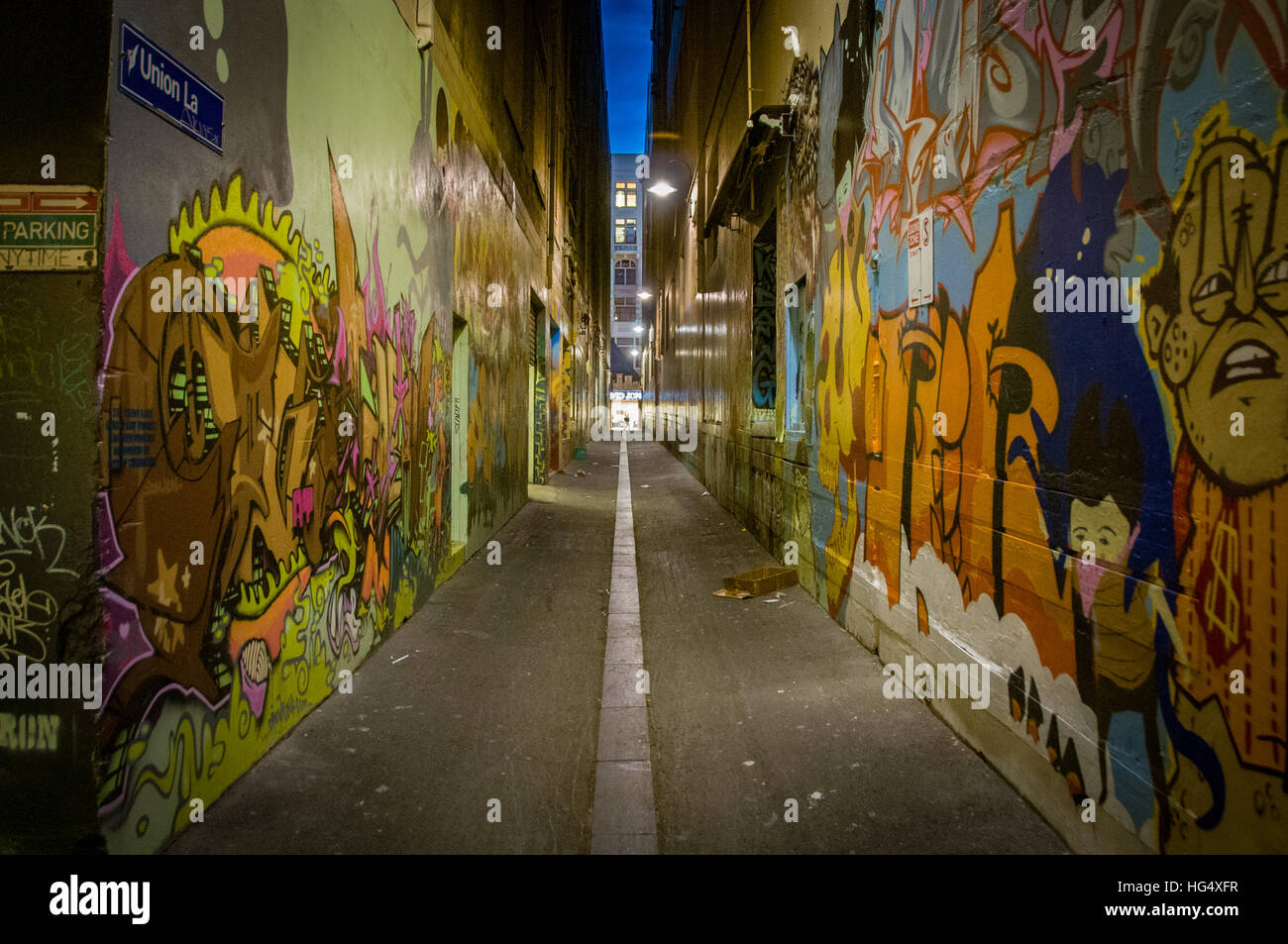 Union Lane alley way at night, Melbourne, Australia Stock Photo Alamy