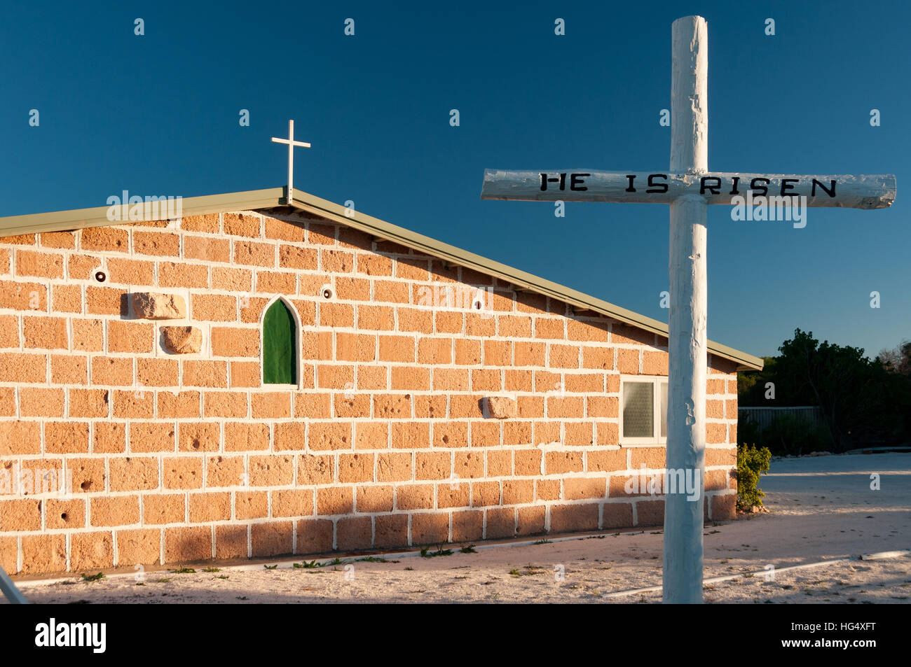 St Andrew's Shell Church in the town of Denham, Western Australia Stock Photo