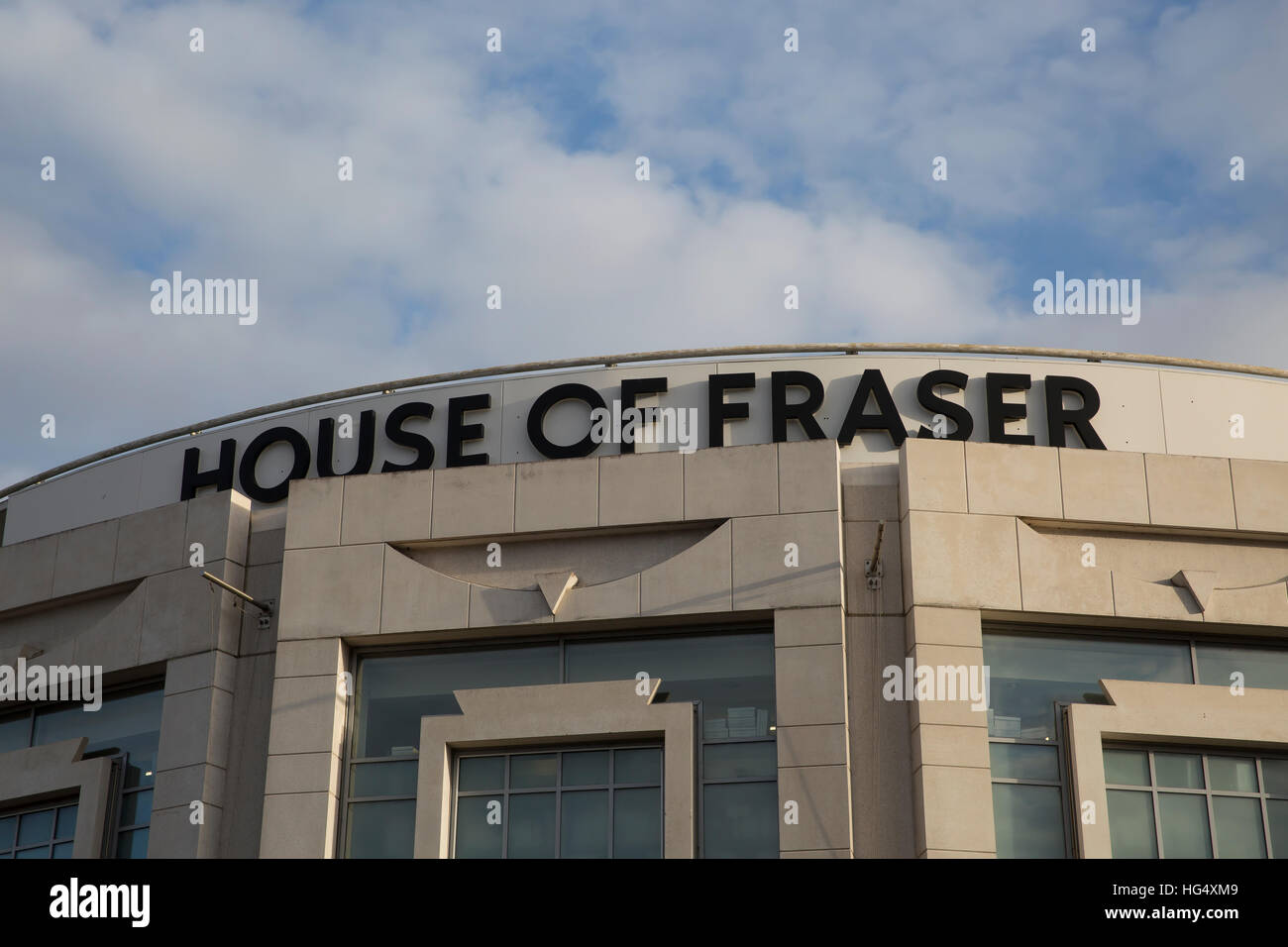 The outside view of House of Fraser store in Bluewater shopping centre with  festive decorations Stock Photo - Alamy