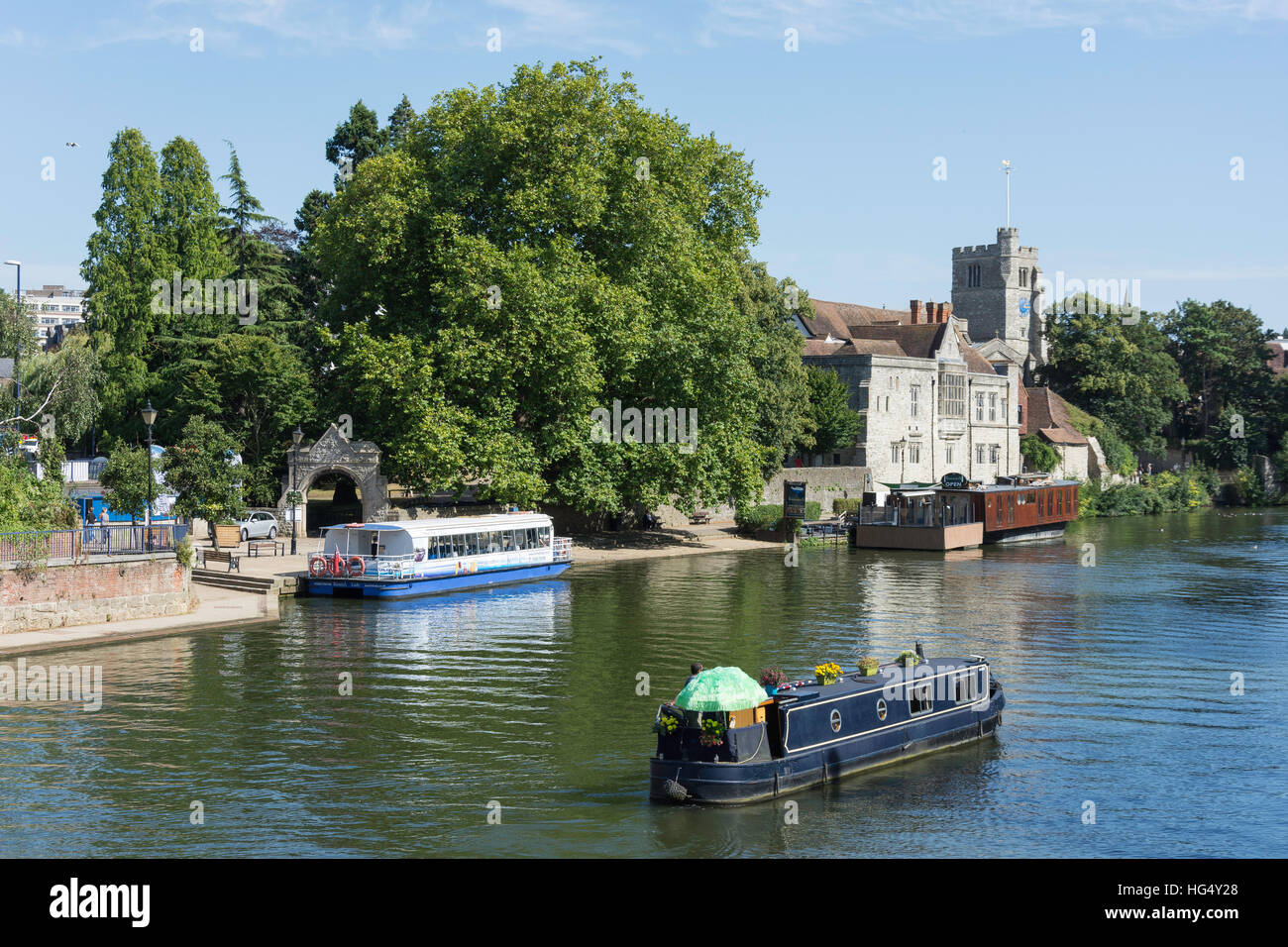 Riverside showing The Palace, River Medway, Maidstone