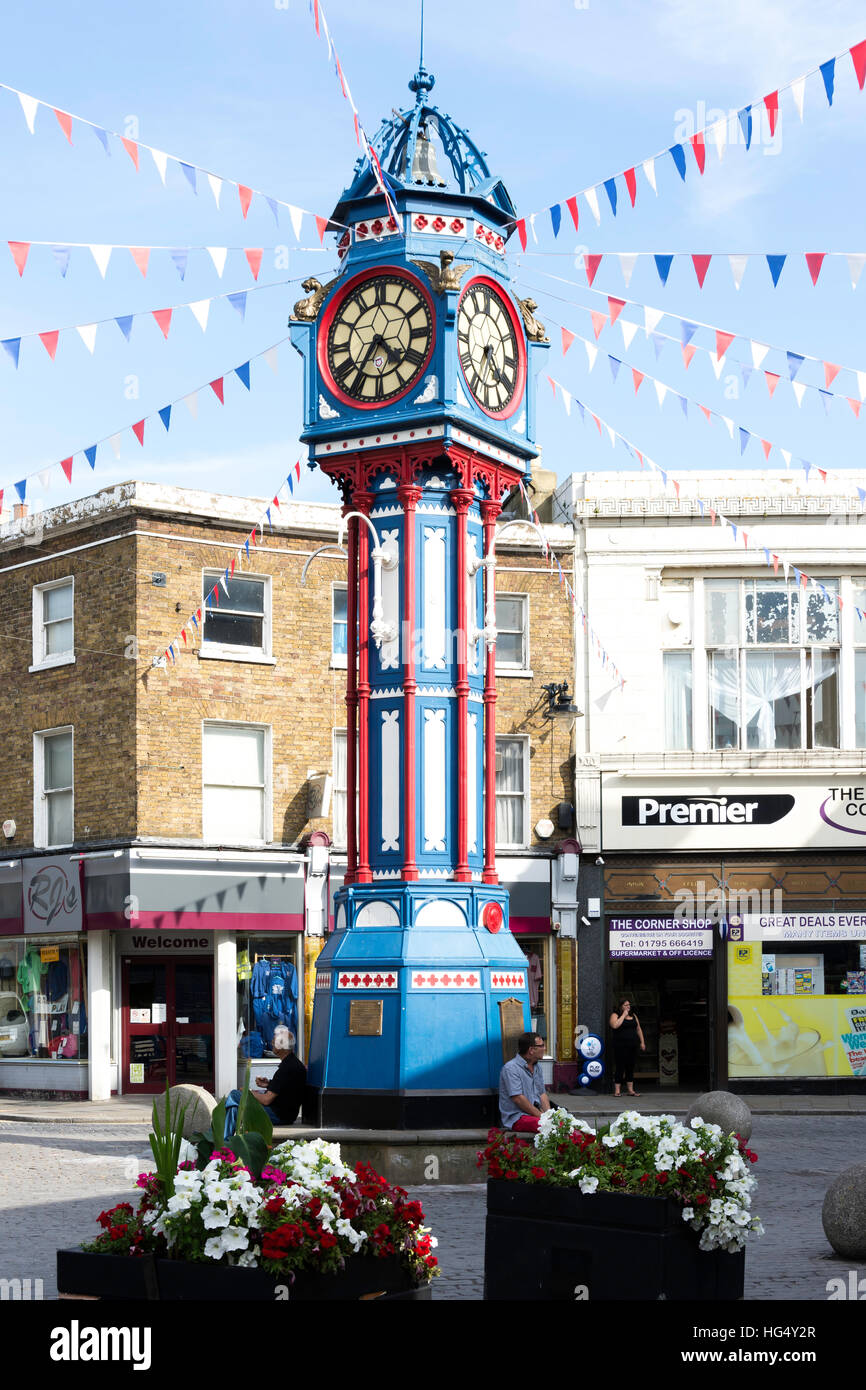 Sheerness Clock Tower, High Street, Sheerness, Isle of Sheppey, Kent, England, United Kingdom Stock Photo