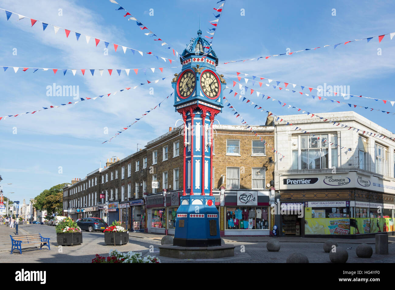 Sheerness Clock Tower, High Street, Sheerness, Isle of Sheppey, Kent, England, United Kingdom Stock Photo