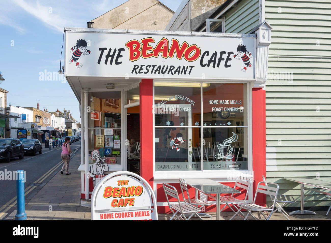 The Beano Cafe Restaurant, High Street, Sheerness, Isle of Sheppey, Kent, England, United Kingdom Stock Photo
