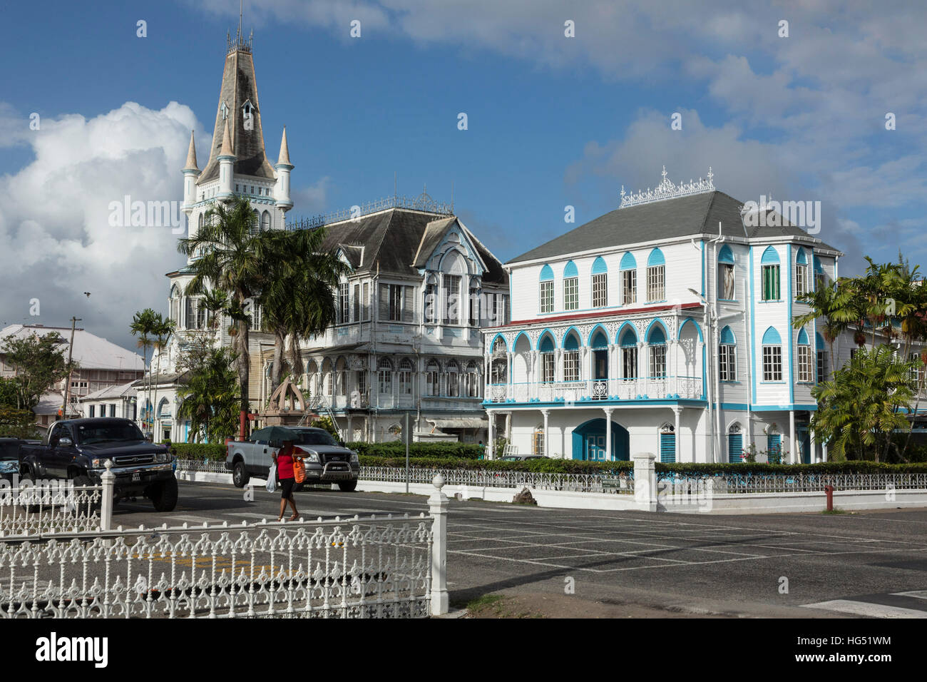 The old City Hall in Guyana was built of timber and
