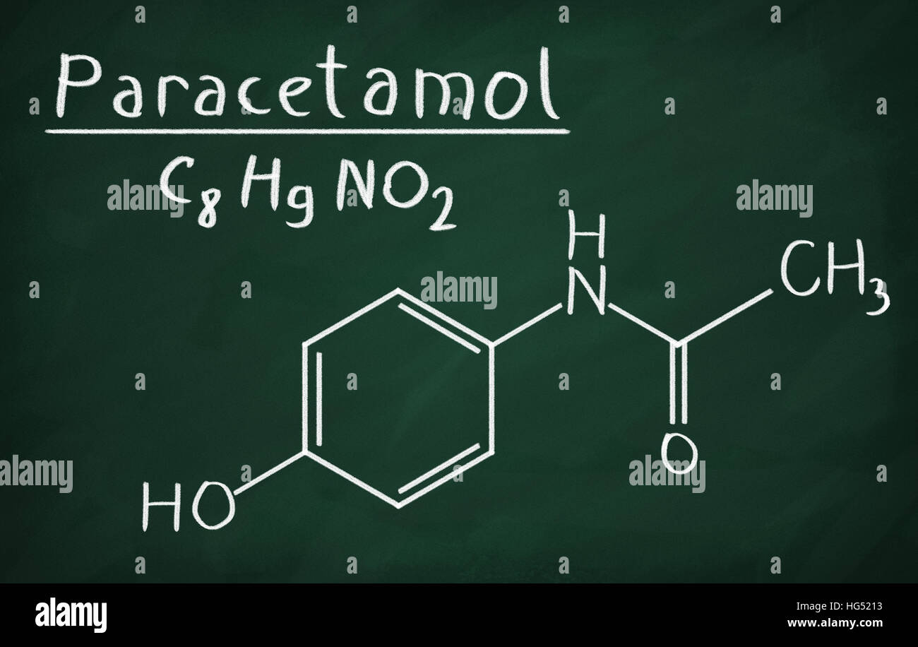 Chemical formula of Paracetamol on a blackboard Stock Photo Alamy