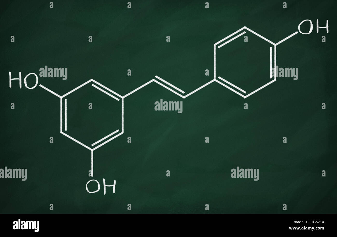 Chemical formula of Resveratrol on a blackboard Stock Photo - Alamy