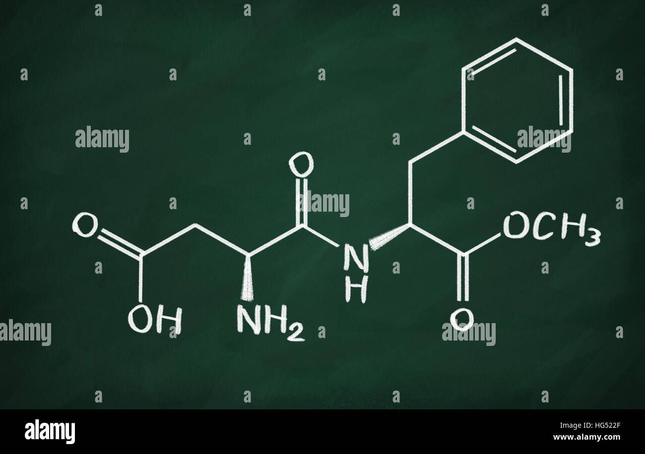 Chemical formula of Aspartame on a blackboard Stock Photo Alamy