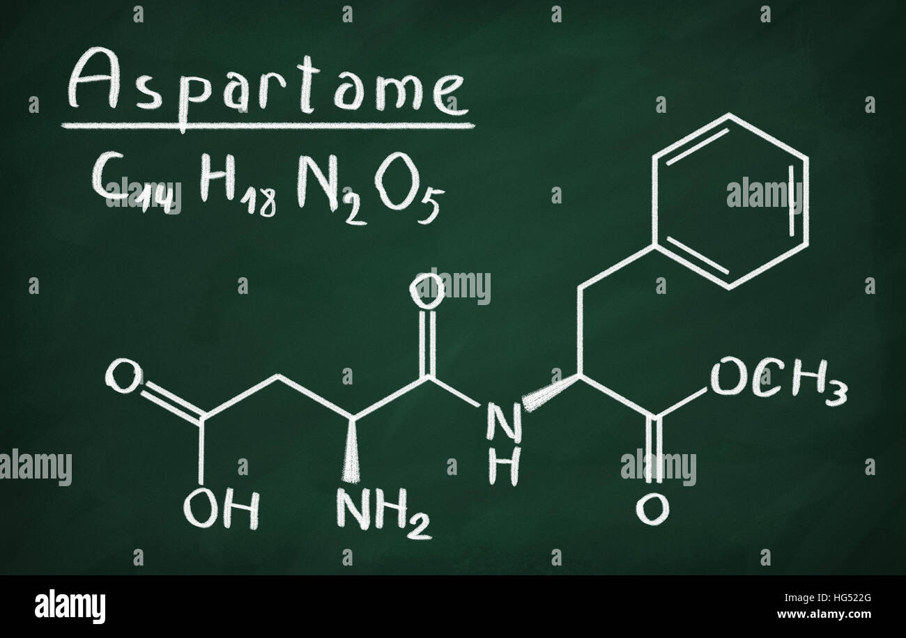 Chemical formula of Aspartame on a blackboard Stock Photo - Alamy