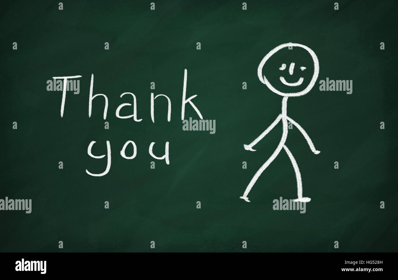 On the blackboard with chalk write Thank you Stock Photo - Alamy
