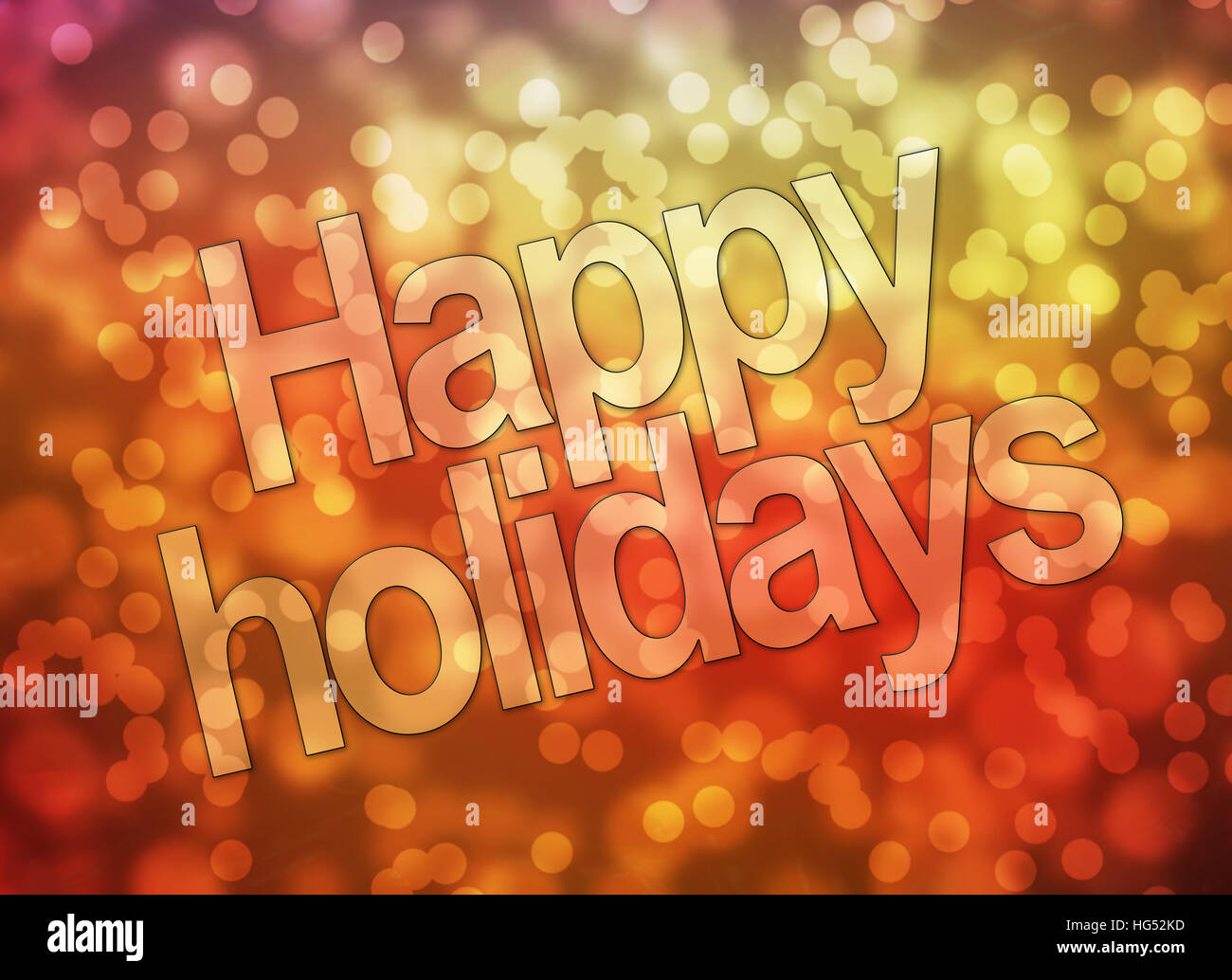 Happy Holidays greetings card with lettering Stock Photo