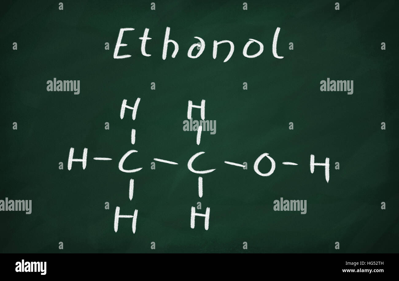 On the blackboard draw ethanol structural formula Stock Photo Alamy