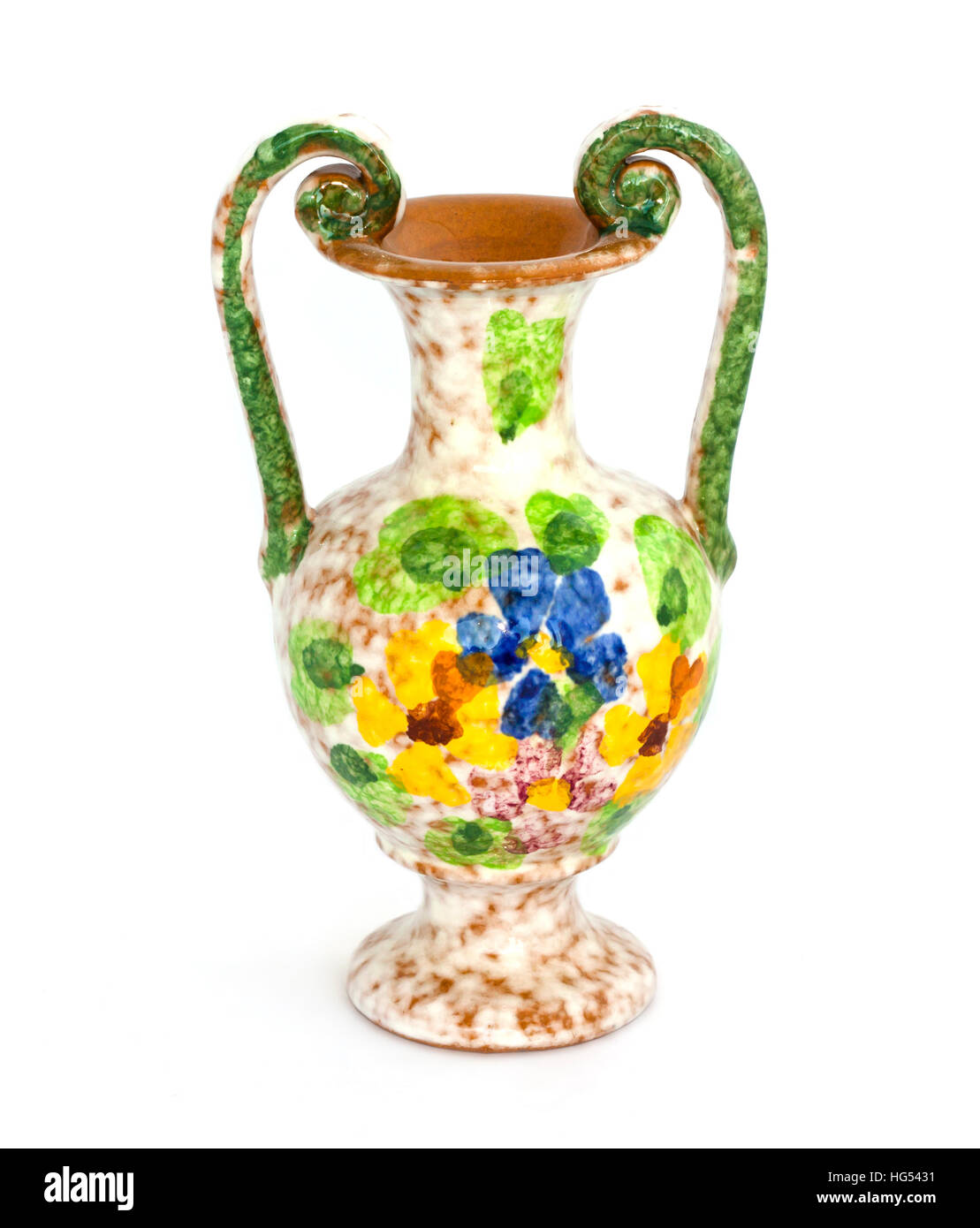 Vase with flower decoration on a white background Stock Photo - Alamy