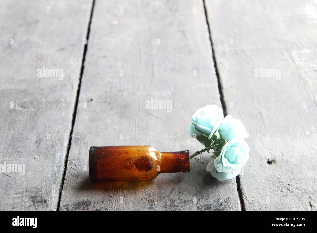 nice flowers in a vintage bottle Stock Photo