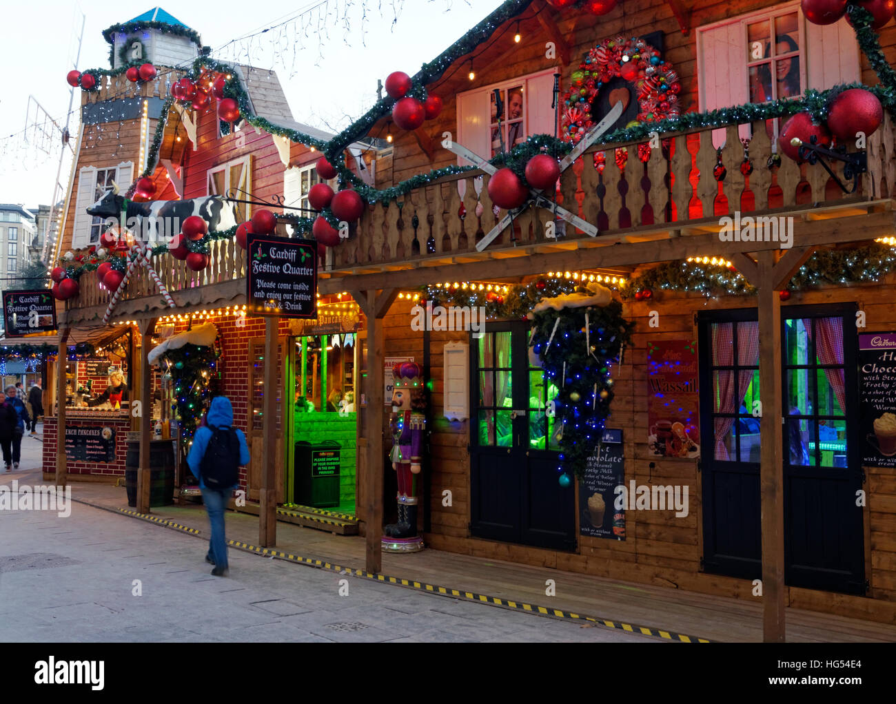 Christmas Market, Cardiff, City Centre, Cardiff, Wales, UK Stock Photo