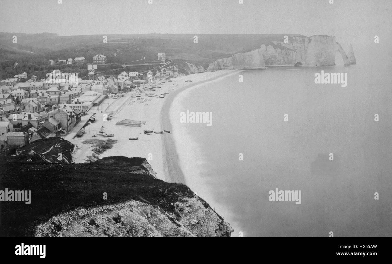 photography view of Etretat 1900 Stock Photo