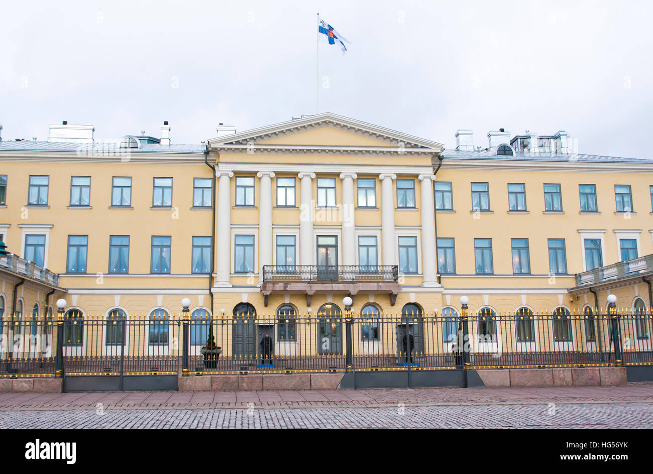 Helsinki, Finland - 21 December 2015: Building of Presidential Palace. Stock Photo