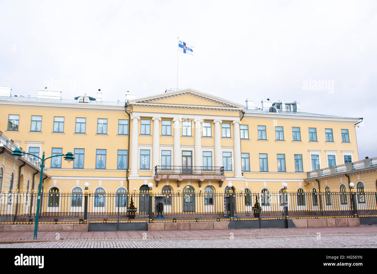 Helsinki, Finland - 21 December 2015: Building of Presidential Palace. Stock Photo