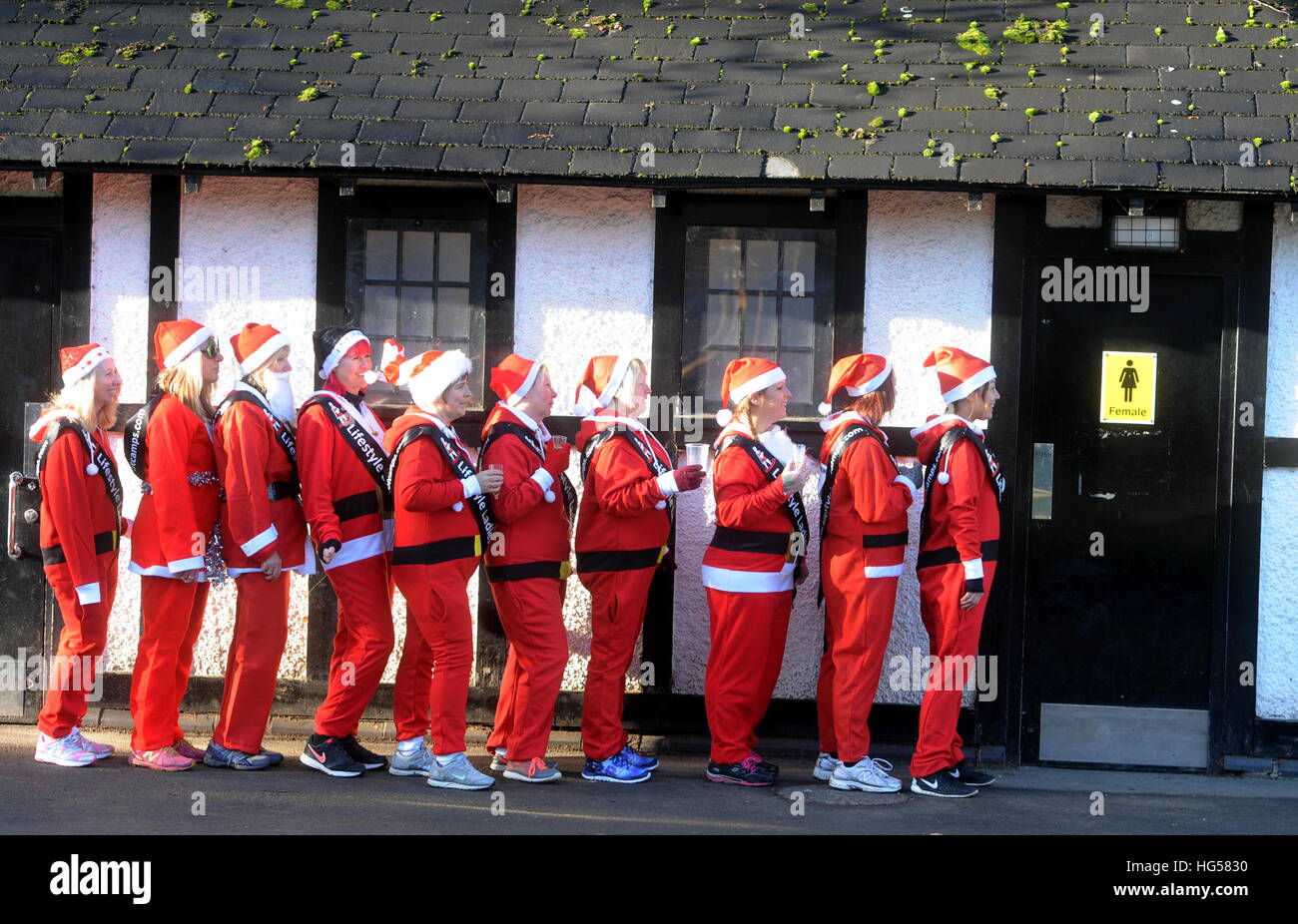5th Annual Santa Fun Run held at Pittville Park in Cheltenham, England ...