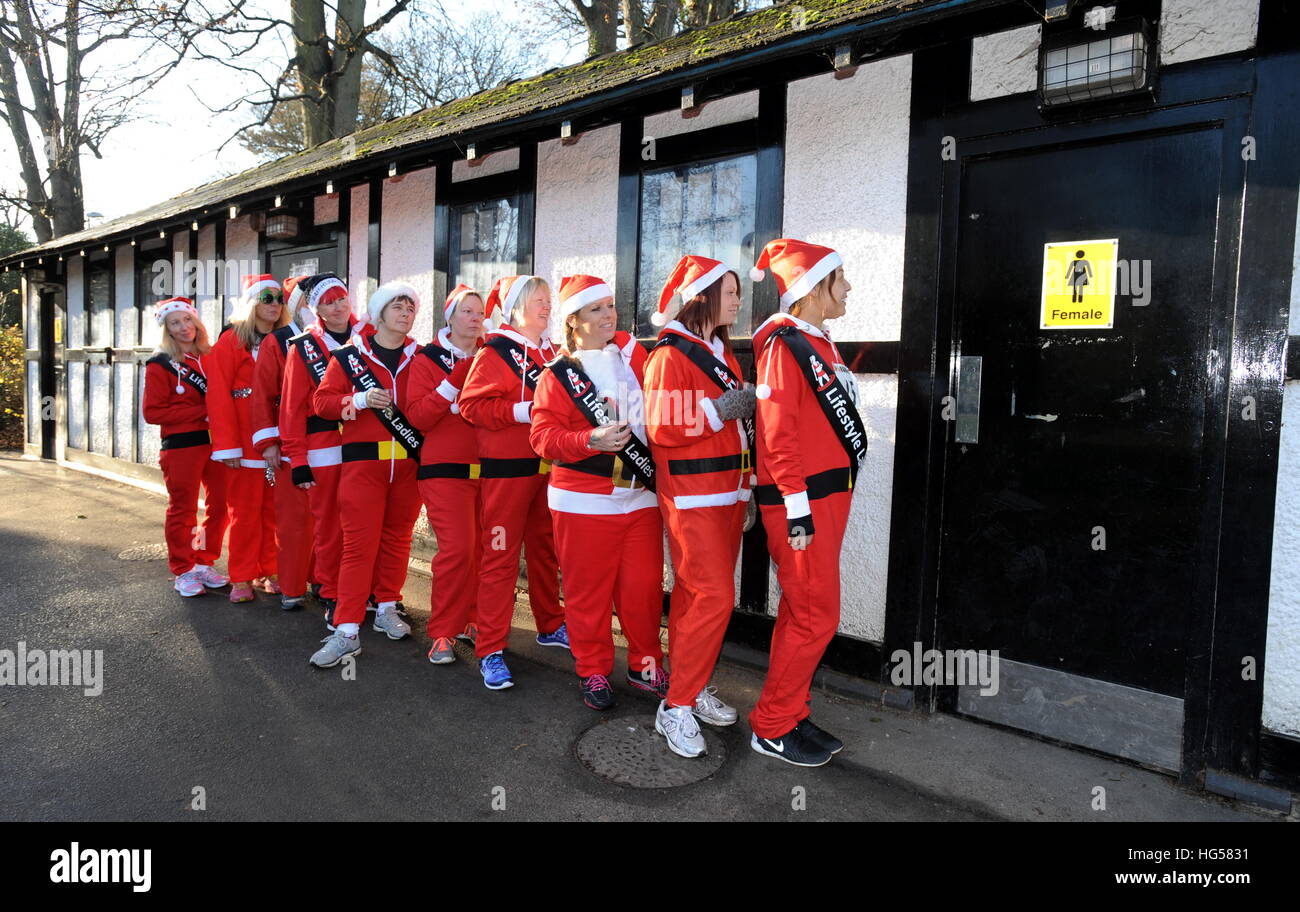 5th Annual Santa Fun Run held at Pittville Park in Cheltenham, England ...