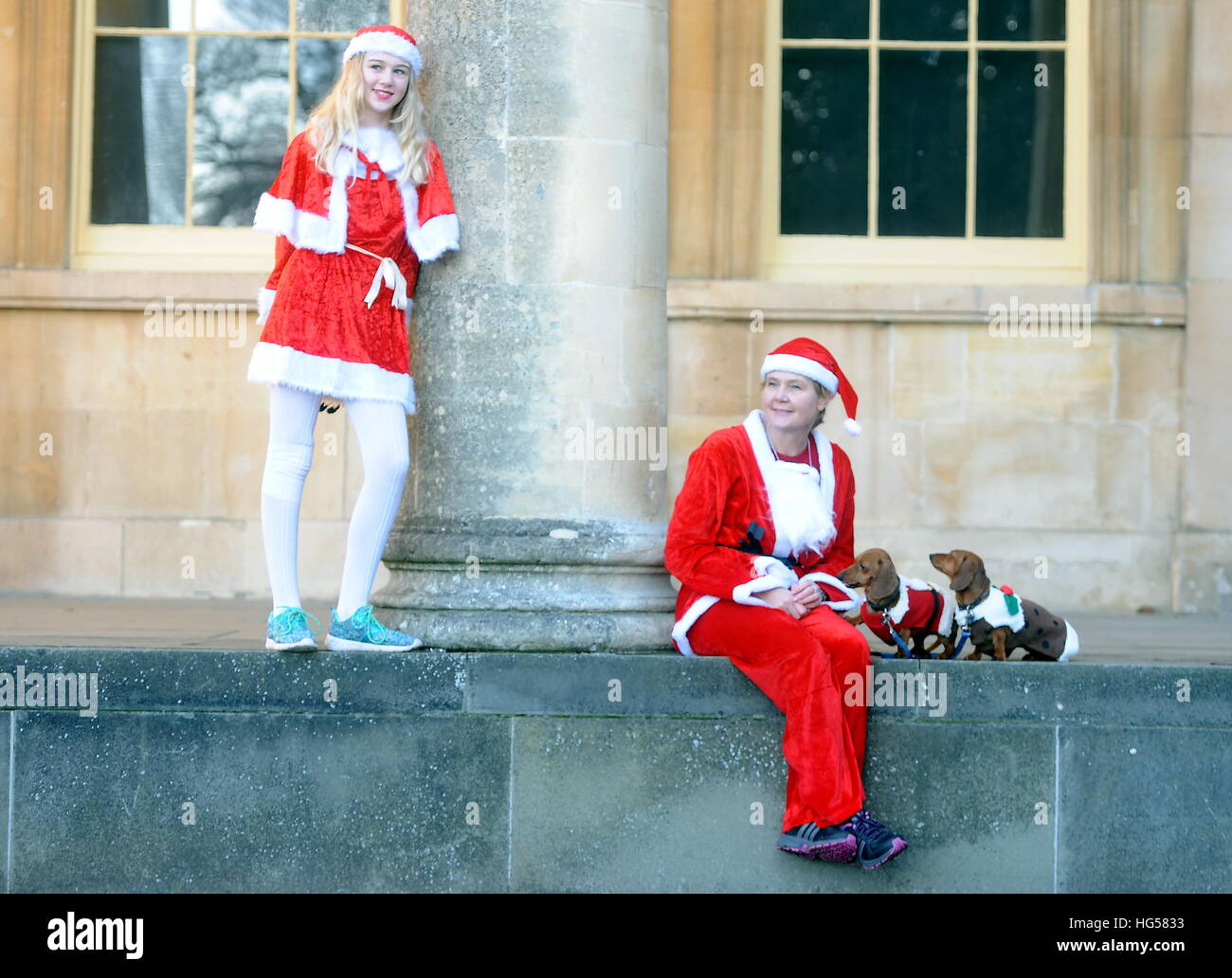 5th Annual Santa Fun Run held at Pittville Park in Cheltenham, England ...