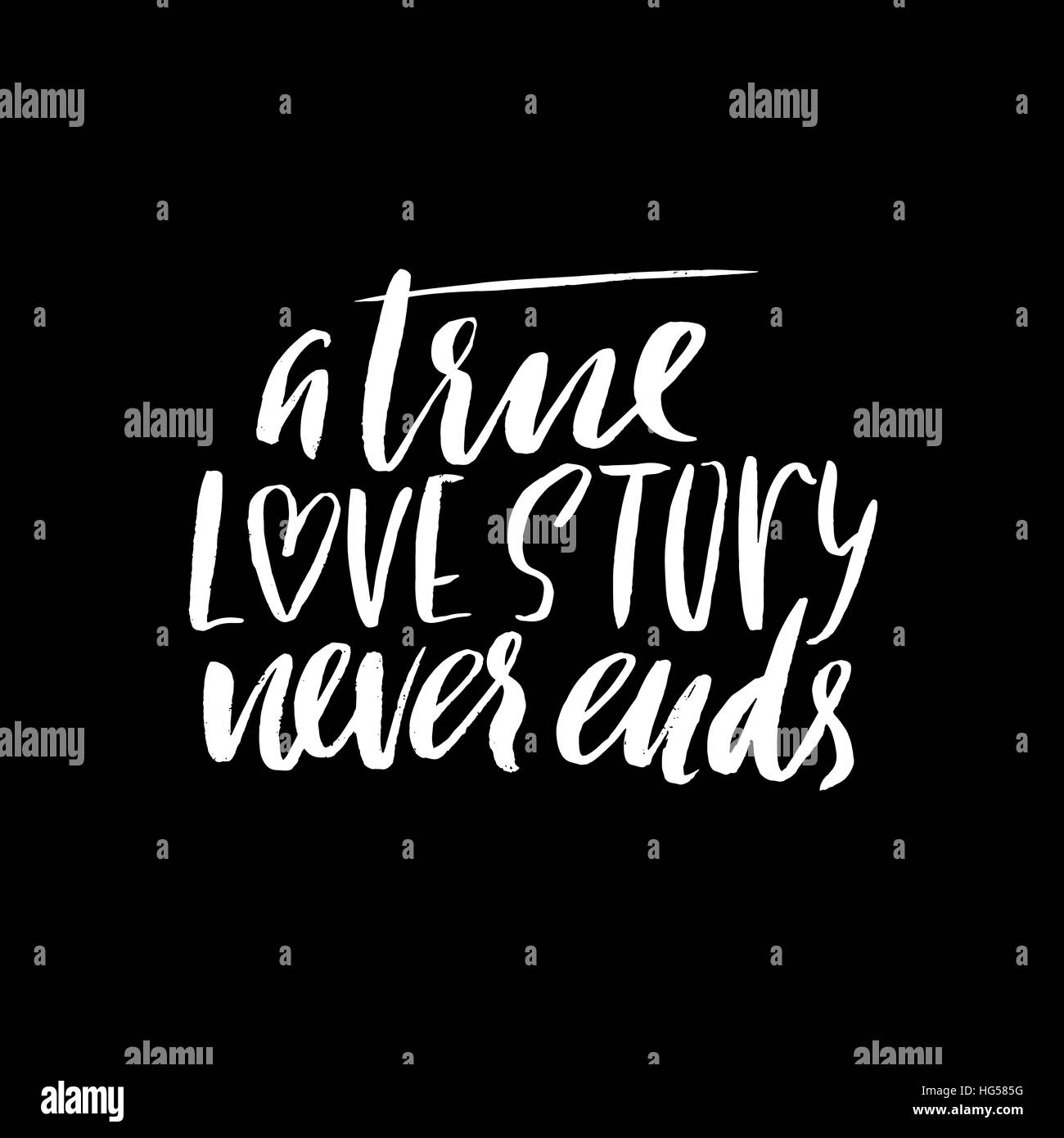 True Love - Lettering Valentines Day Calligraphy Phrase Isolated