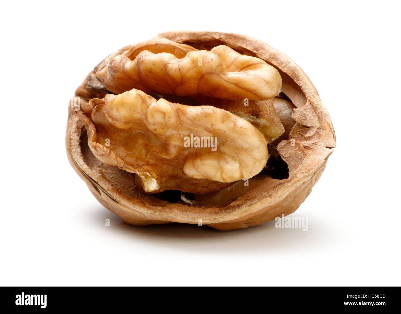Half a piece of walnut Stock Photo Alamy