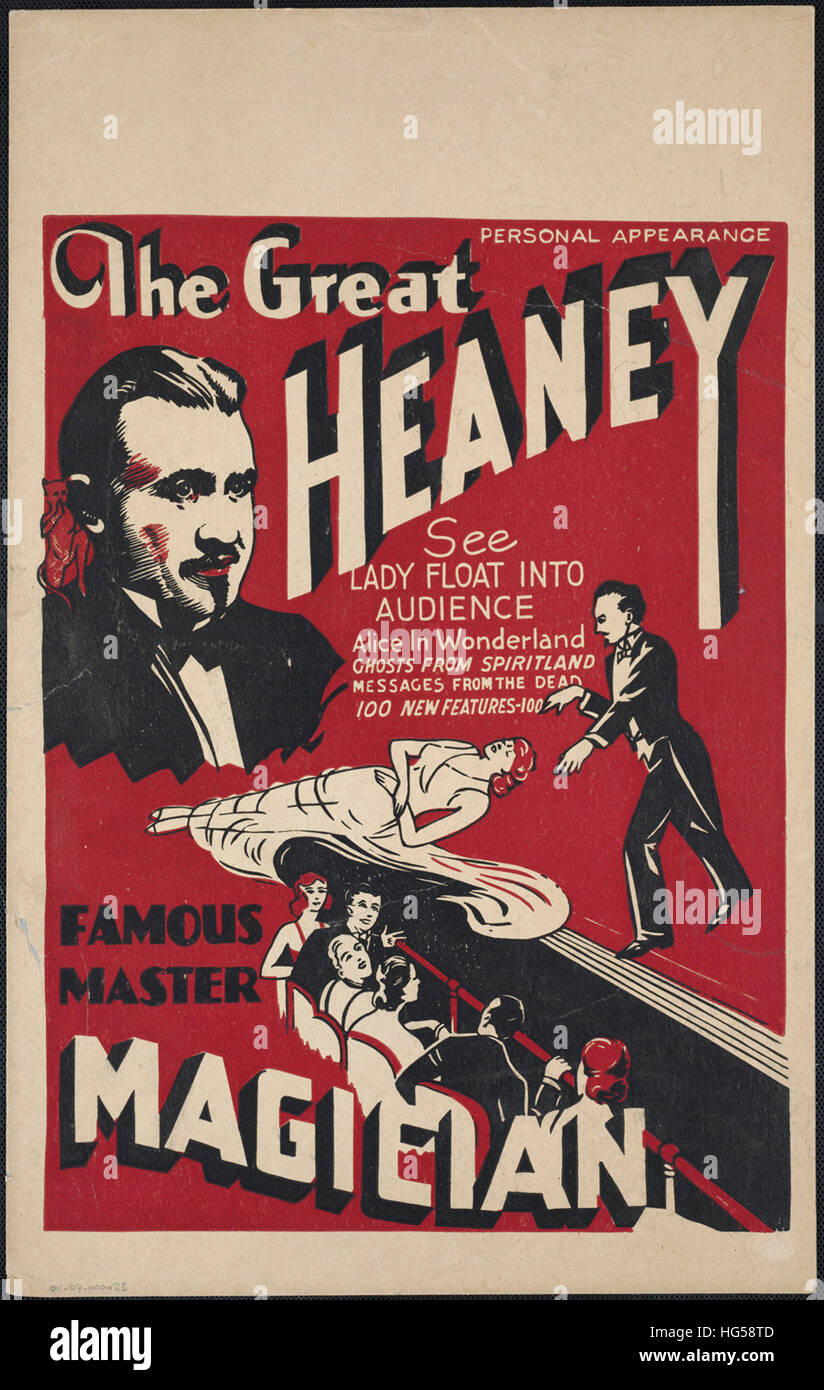 Circus Poster -  The Great Heaney   Famous master magician Stock Photo
