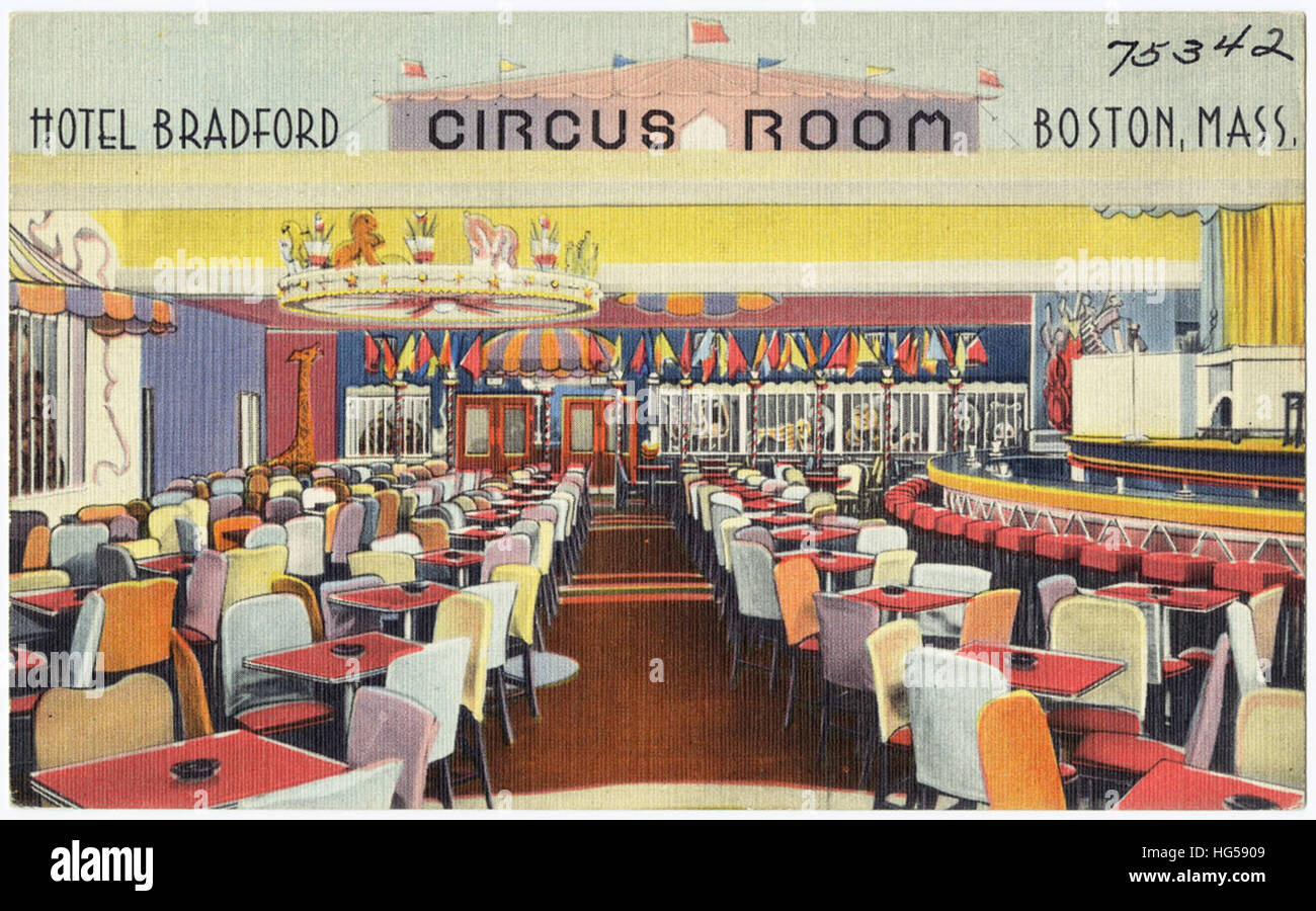 Circus Poster -  Hotel Bradford - Circus room - Boston, Mass. Stock Photo