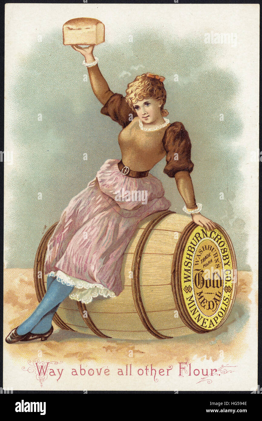 Baking Trade Card -  Way above all other flour. Washburn, Crosby's flour Stock Photo