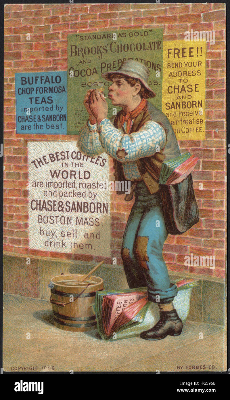 Beverage Trade Cards -  Brooks' Chocolate and Cocoa Preparations Stock Photo