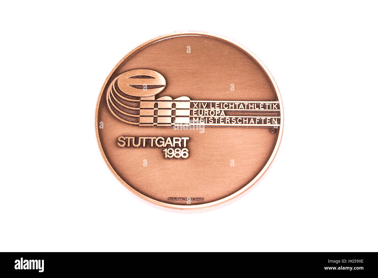 Stuttgart 1986 Athletics European Championships Participation medal obverse. Kouvola Finland 06.09.2016 Stock Photo