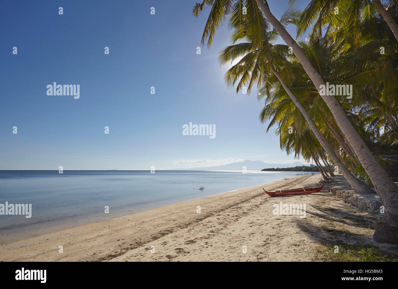 The beach at San Juan on the southwest coast of Siquijor, Philippines, Southeast Asia, Asia Stock Photo