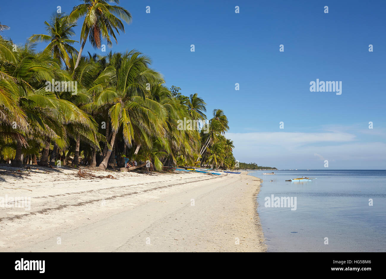 The beach at San Juan on the southwest coast of Siquijor, Philippines, Southeast Asia, Asia Stock Photo