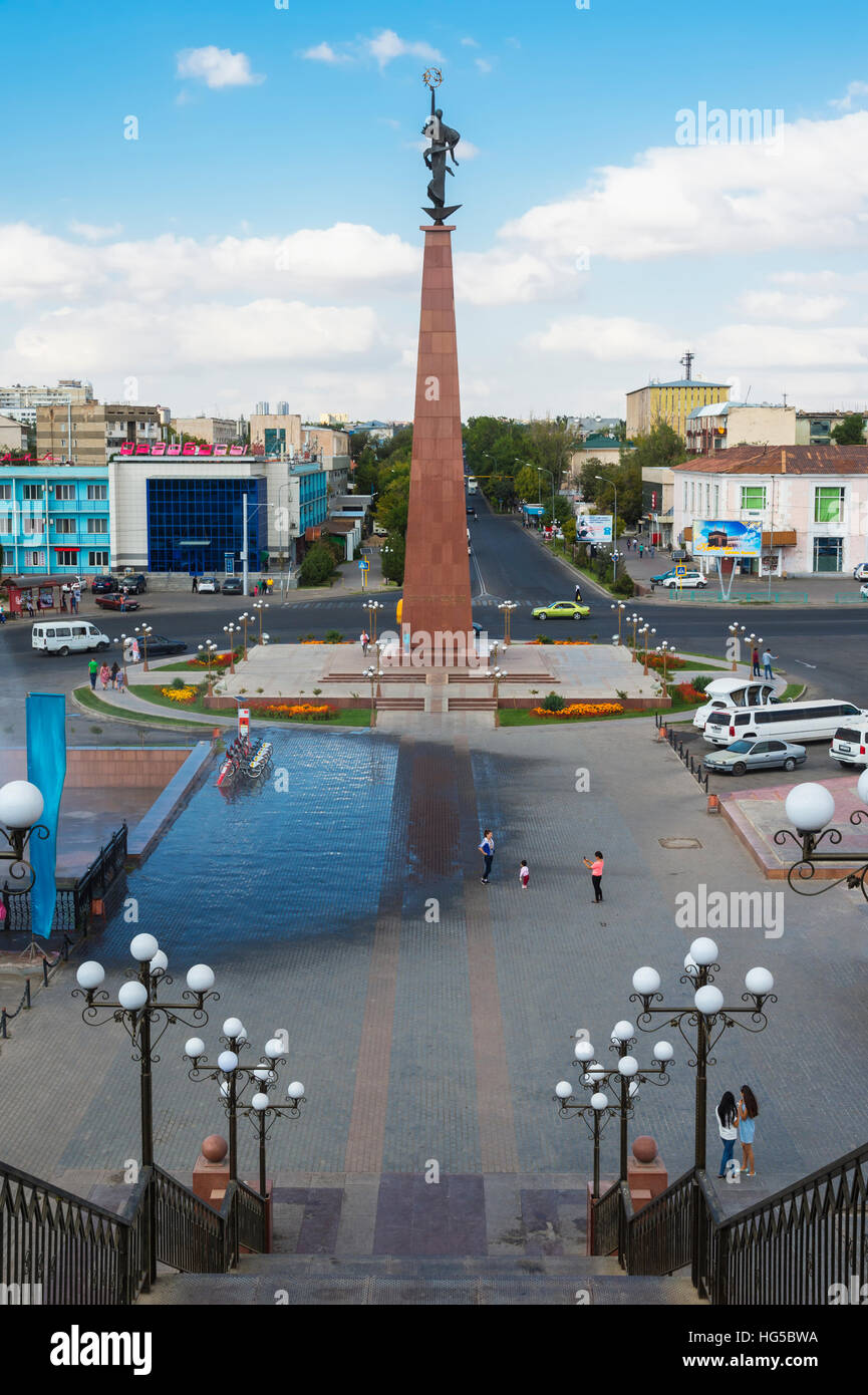 Entrance of the Independence Park, Shymkent, South Region, Kazakhstan, Central Asia, Asia Stock Photo