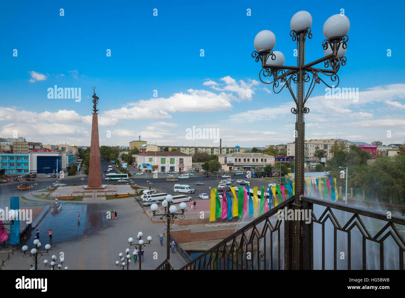 Entrance of the Independence Park, Shymkent, South Region, Kazakhstan, Central Asia, Asia Stock Photo