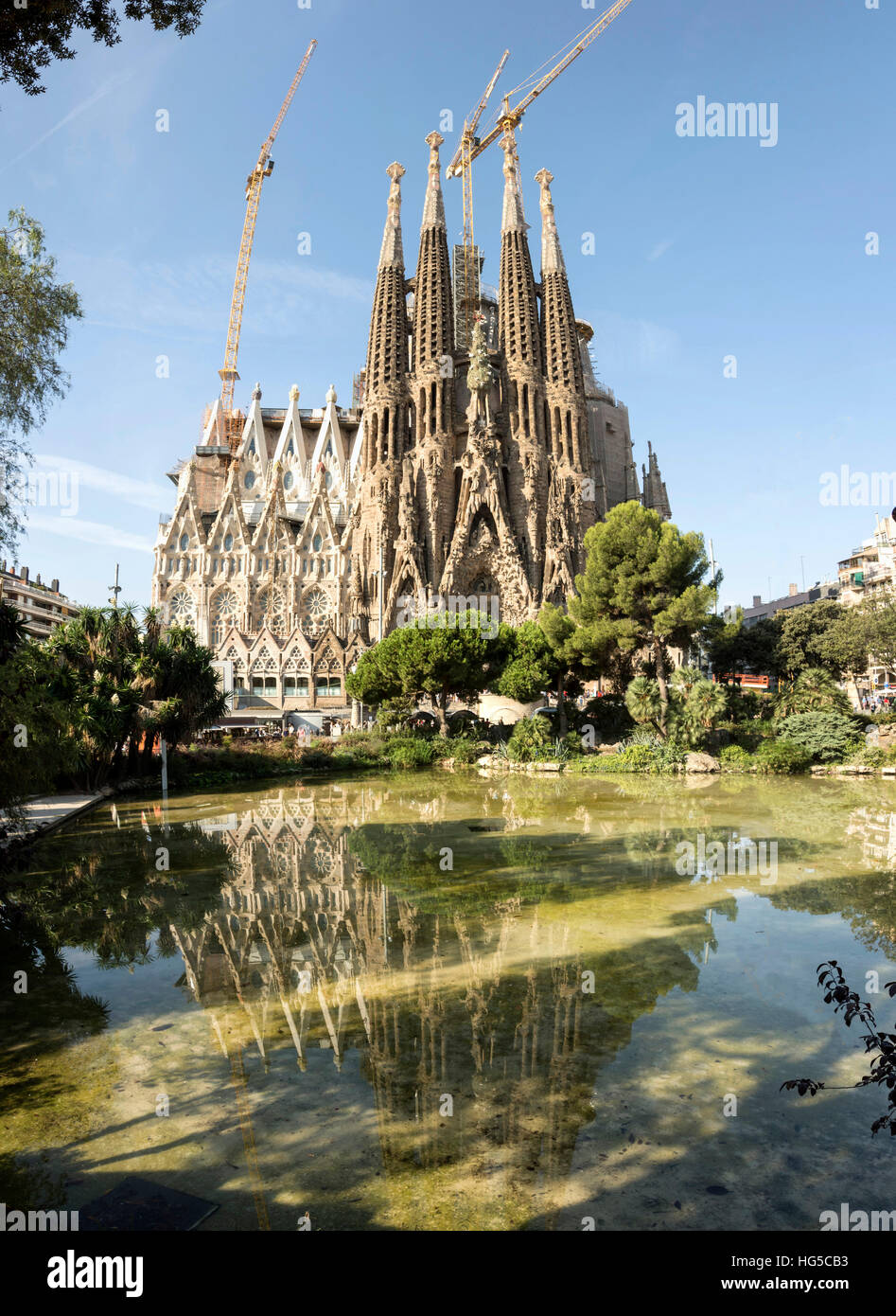 Gaudi's Cathedral of La Sagrada Familia, still under construction, UNESCO, Barcelona, Catalonia, Spain Stock Photo