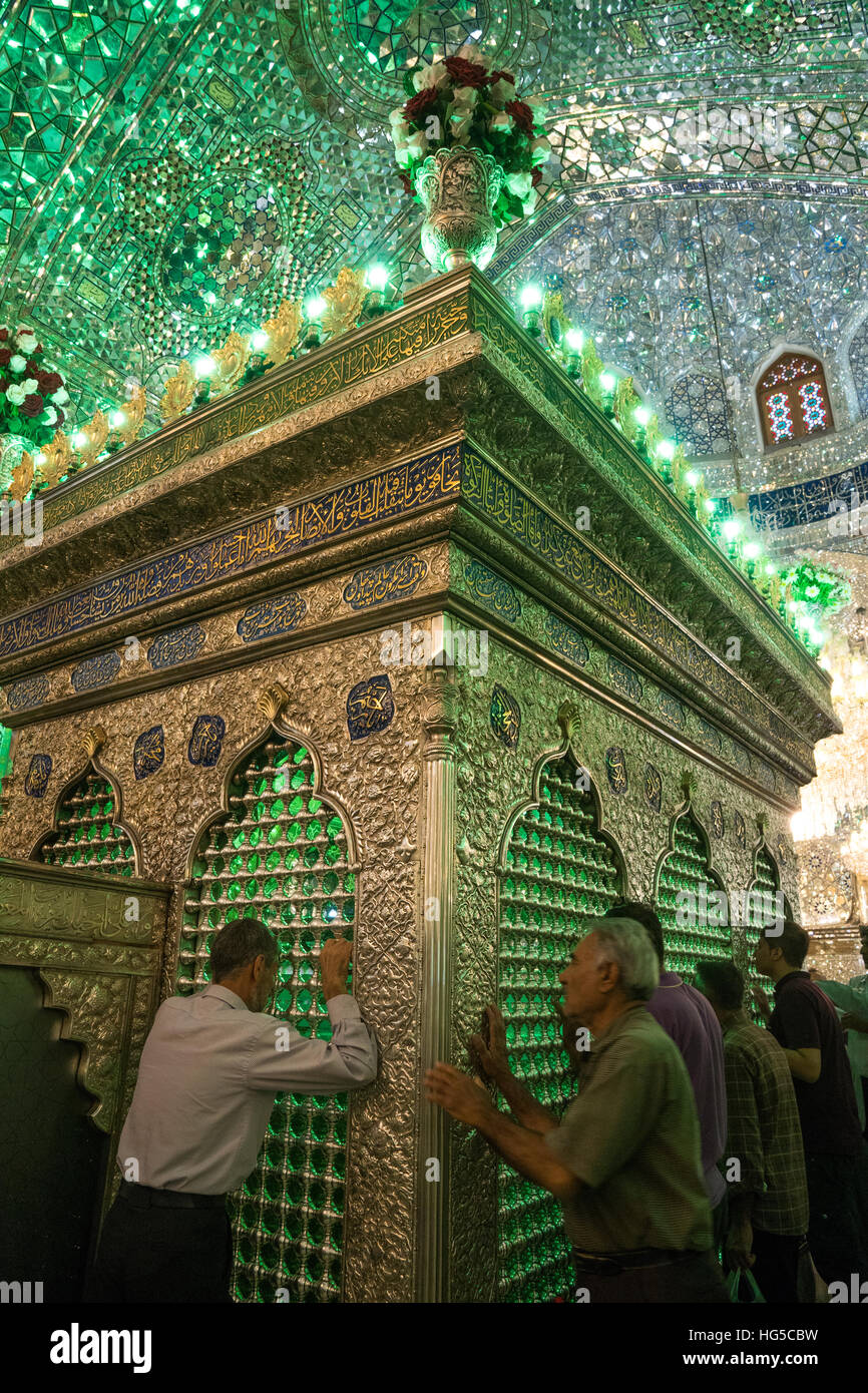 One of the holiest Shiite sites, Aramgah-e Shah-e Cheragh (Mausoleum of the King of Light), Shiraz, Iran, Middle East Stock Photo