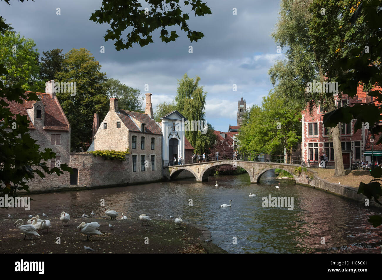 Bridge and Gateway to Begijnhof, Bruges, UNESCO, Belgium Stock Photo