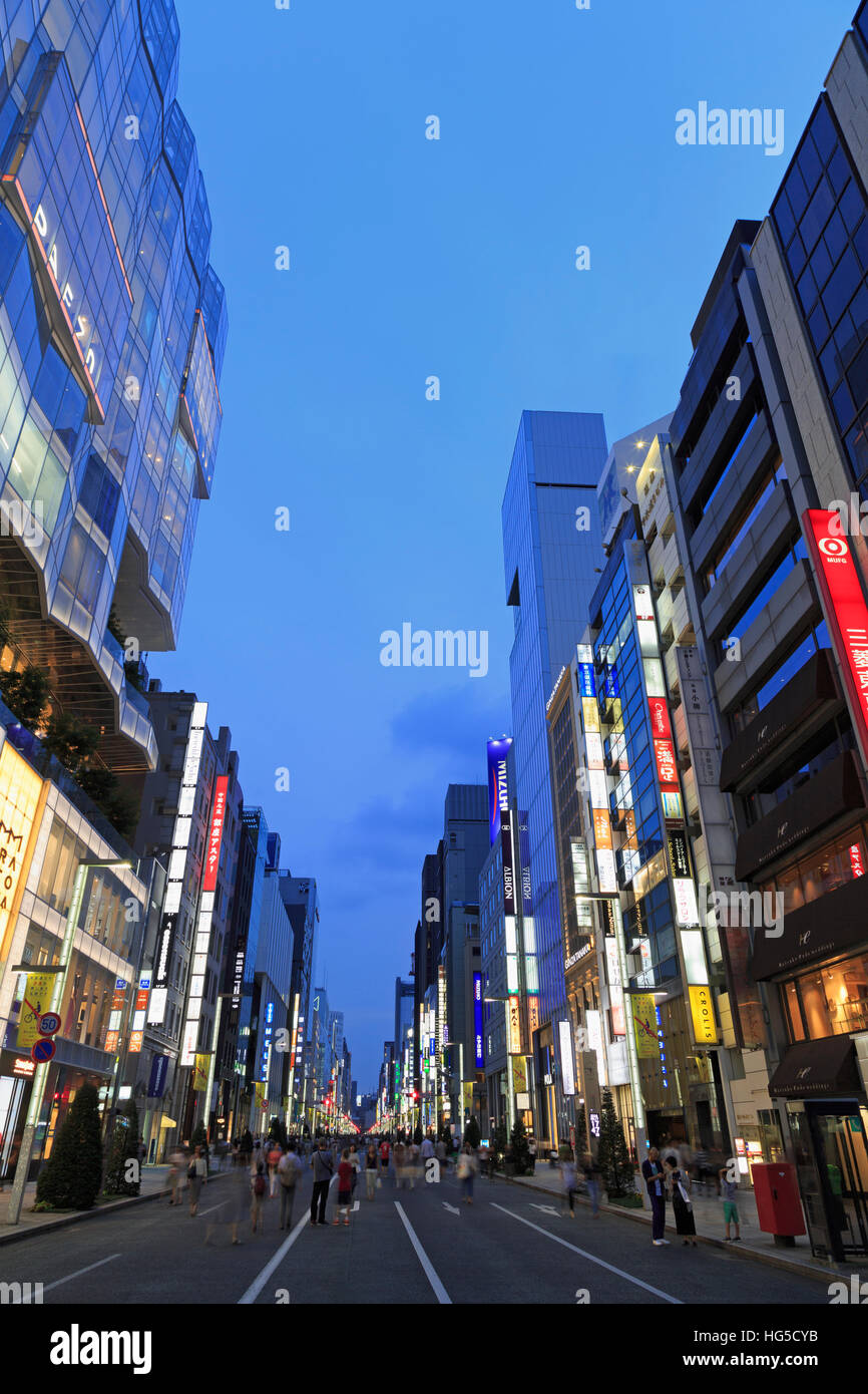 Ginza Shopping District, Tokyo, Japan, Asia Stock Photo