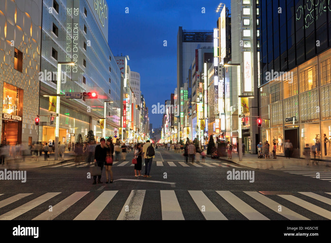 Ginza Shopping District, Tokyo, Japan, Asia Stock Photo