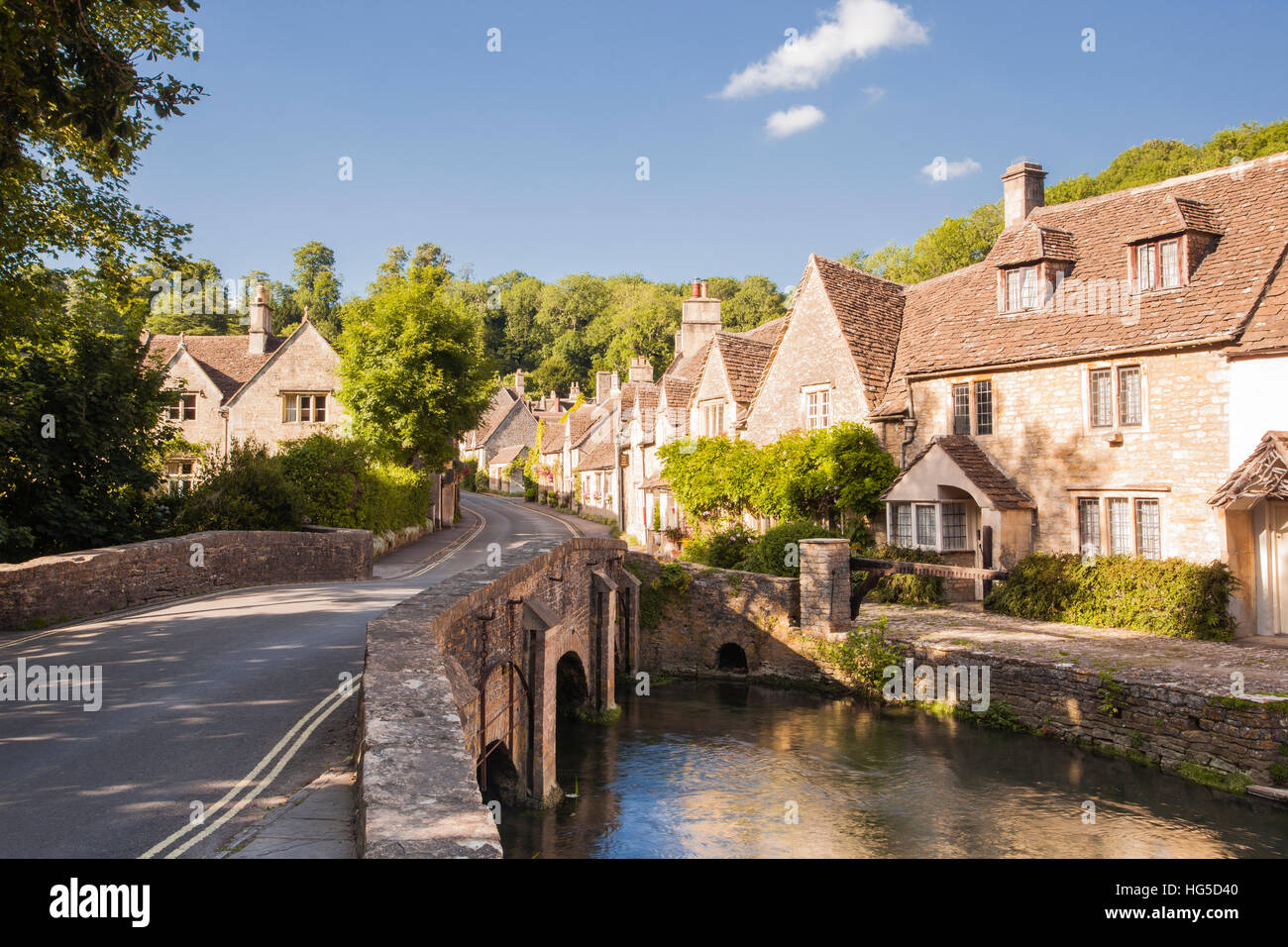 The pretty Cotswolds village of Castle Combe, north Wiltshire, England, United Kingdom Stock Photo